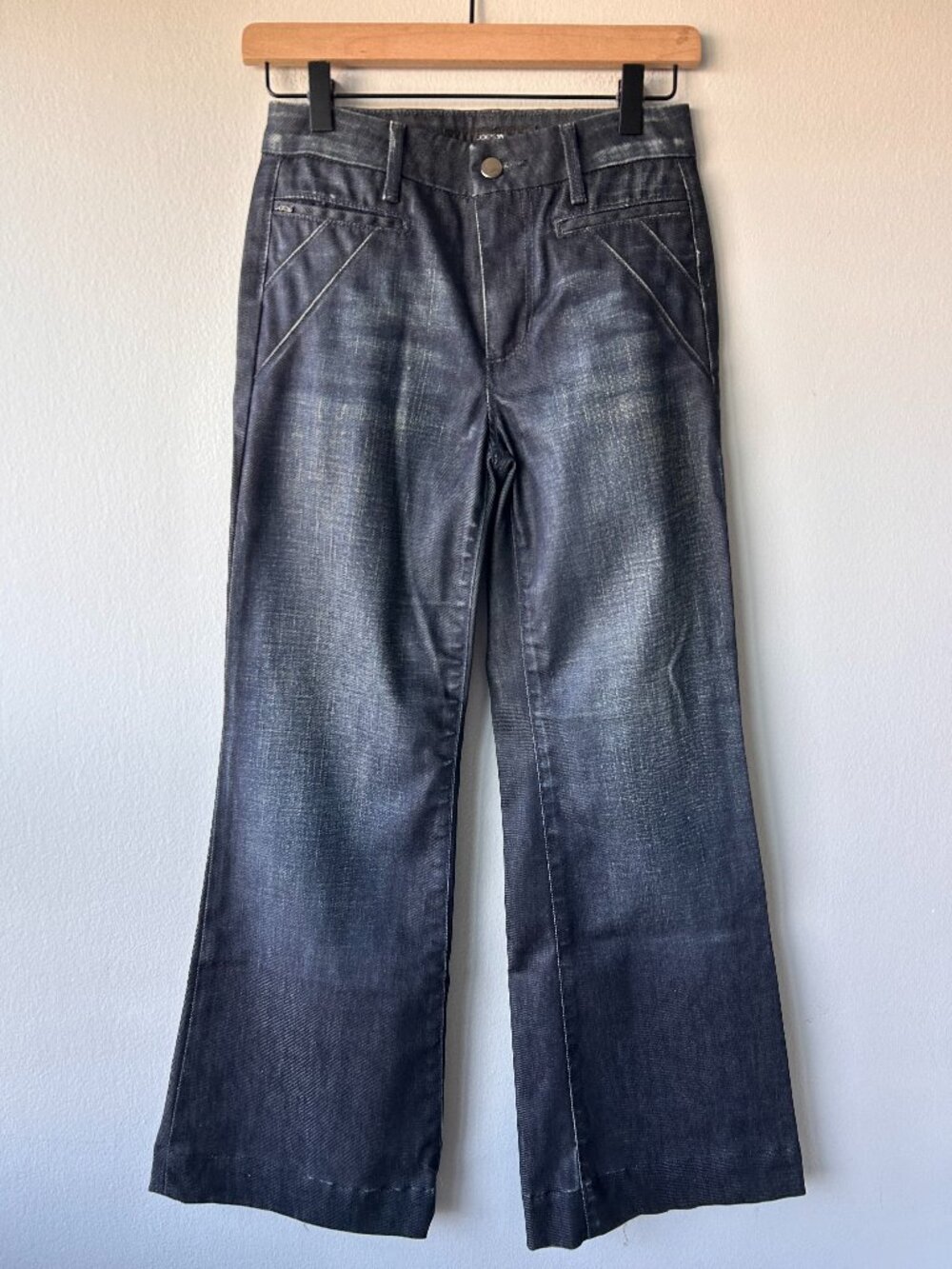 Joe’s Jeans Avalon Wide Leg Raw Hem Jeans Dark Wash Size 25